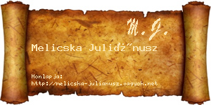 Melicska Juliánusz névjegykártya